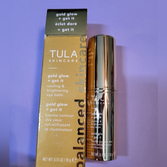Tula Skincare Gold Glow & Get It Cooling & Brightening Eye Balm, 10g, NIB - Picture 7 of 8